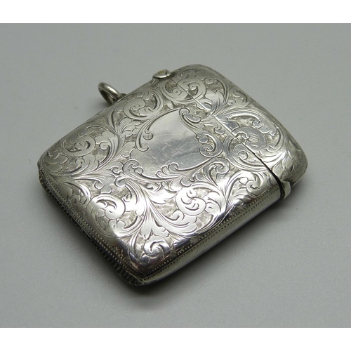 872 - A Victorian silver vesta case, Birmingham 1897