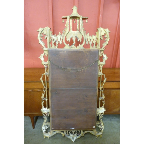 1 - A Chinese Chippendale style pagoda topped gilt framed mirror