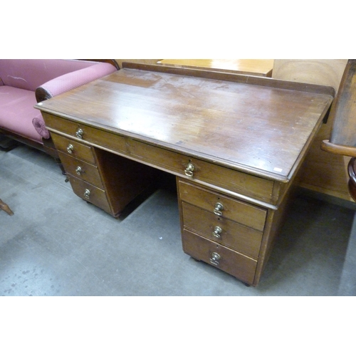 154 - A Victorian mahogany pedestal desk