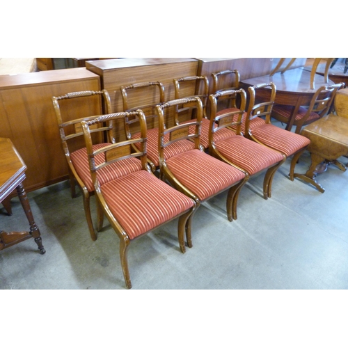 171 - A set of ten Regency style inlaid mahogany dining chairs