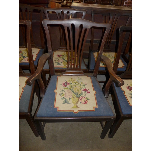 269 - A set of ten George III style mahogany dining chairs