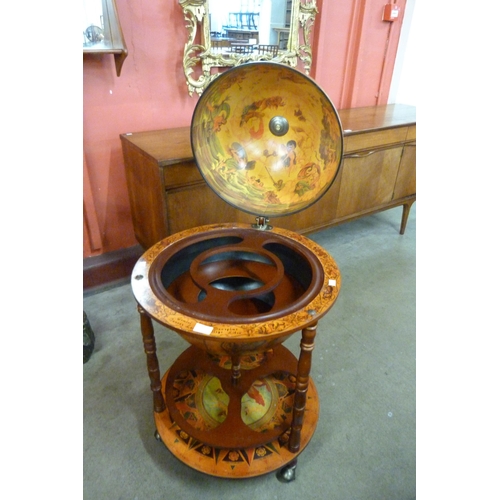 27 - A terrestrial globe cocktail cabinet/trolley