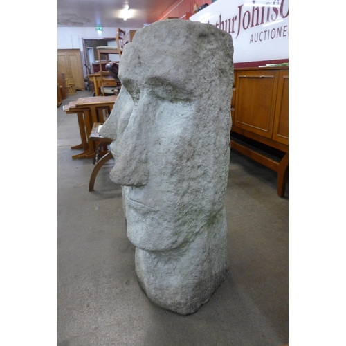 333 - Two large Easter Island style concrete heads