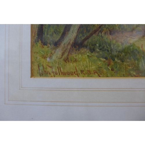 337 - John Fullwood RBA, The Backwater, Sunbury-on-Thames, watercolour, framed