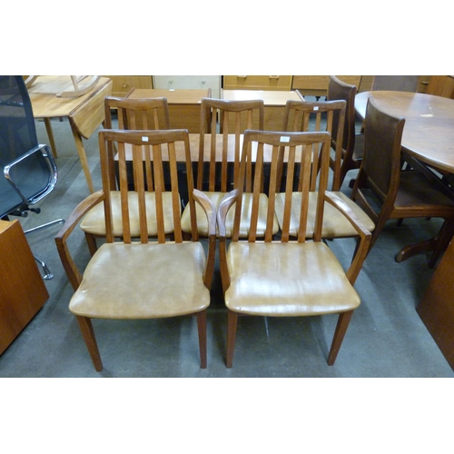 87 - A set of five G-Plan Fresco teak dining chairs