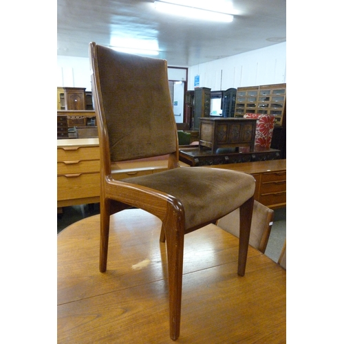 92 - A G-Plan Fresco teak extending dining table and five chairs