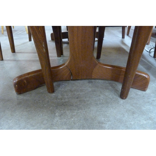 92 - A G-Plan Fresco teak extending dining table and five chairs