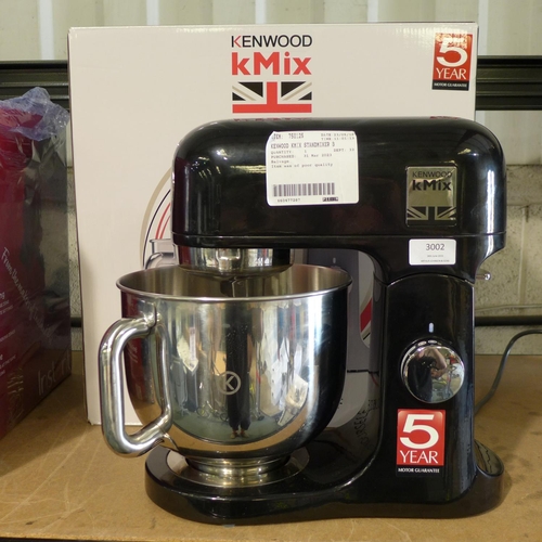 3002 - Kenwood Kmix Black Standmixer (Model: Kmx750AAB)  (294-295)  * This lot is subject to vat