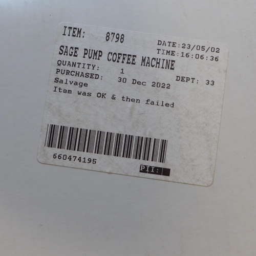 3007 - Sage Barista Express Bean to Cup Silver Coffee Machine (Model: BES875UK) Original RRP £449.99 + vat ... 