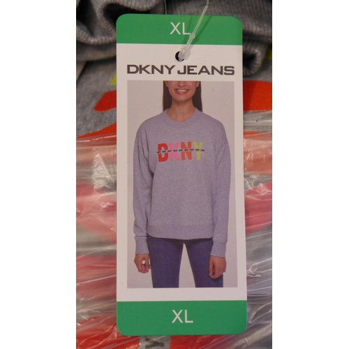 3008 - Quantity of Ladies Grey DKNY sweatshirts, mainly size XL * This lot is subject to vat