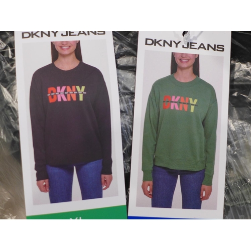 3010 - Quantity of Ladies Black and Green DKNY sweatshirts  * This lot is subject to vat