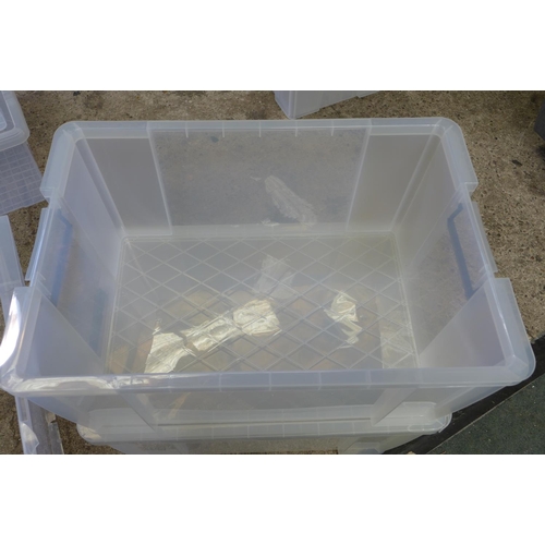 3041G - Two Prostore storage boxes - 70L capacity each (Damaged)