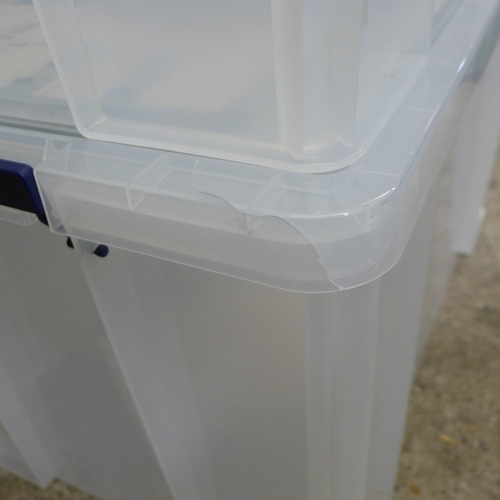 3041H - Two Prostore storage boxes - 85L capacity each (Damaged)