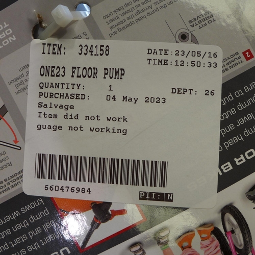 3053 - One23 All Sports Floor Pump  (294-234)    * This lot is subject to vat