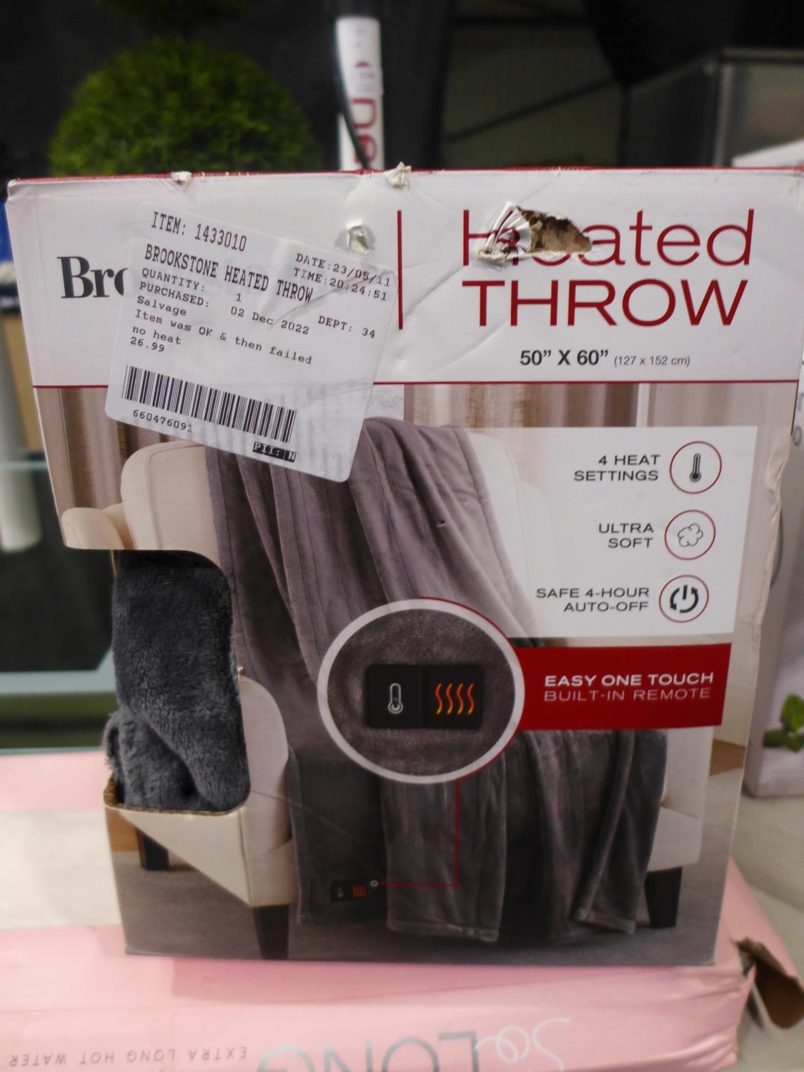 Brookstone Heated Throw 50 X 60