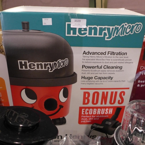 3320 - Henry Micro Hi-Flo Vacuum Cleaner, Model No 900671/Hvr200M   (294-296)    * This lot is subject to v... 