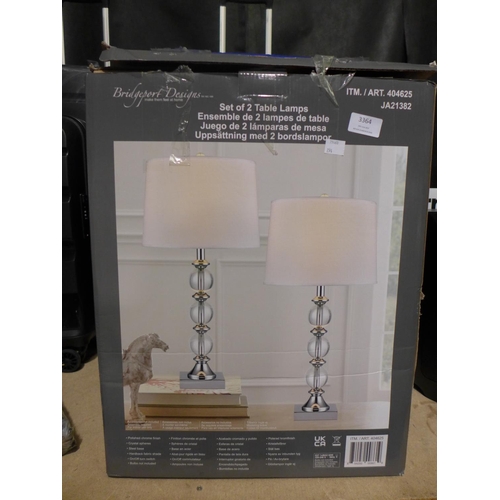 3364 - Crystal Lamp Set 2Pk       (294-105)    * This lot is subject to vat