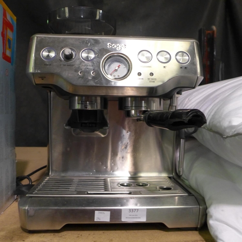 3377 - Sage Pump Coffee Machine, (Damaged Shot Arm Handle) Original RRP £449.99 + vat  (294-201)    * This ... 