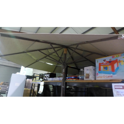 3382 - 11Ft Aluminium Umbrella  With Wood Finish, Original RRP £174.99 + vat     (294-363)    * This lot is... 