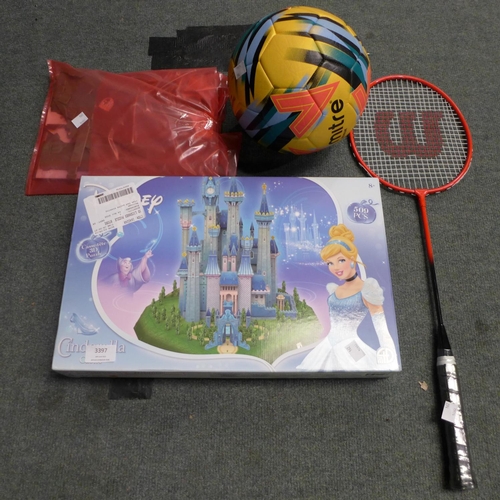 3397 - Cinderella Licensed Puzzle, Mitre Revolve Football And Wilson Badminton Racket  (294-220)    * This ... 