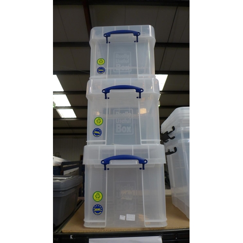 3408D - 3 x Really useful boxes with jumbo lids (35L capacity each)