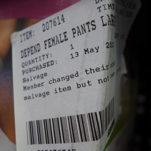 3410 - Depend Female Pants Large - (294-273)    * This lot is subject to vat