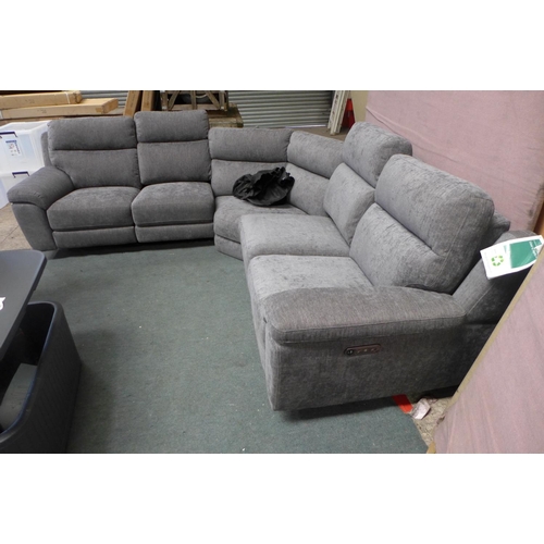 3418 - Grace Charcoal Fabric Power Reclining Corner Sofa , Original RRP £1416.66 + vat (295-60)  * This lot... 