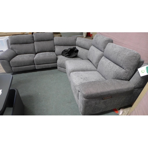 3418 - Grace Charcoal Fabric Power Reclining Corner Sofa , Original RRP £1416.66 + vat (295-60)  * This lot... 