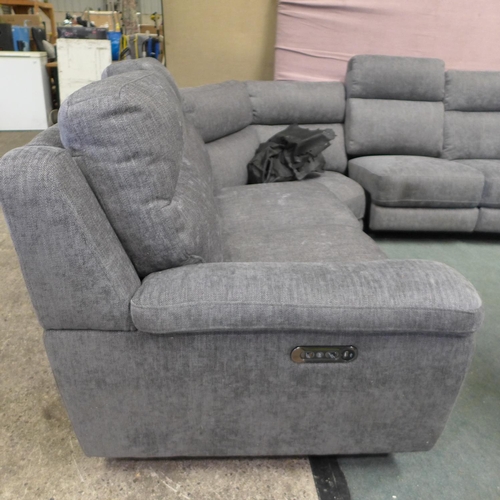 3418 - Grace Charcoal Fabric Power Reclining Corner Sofa , Original RRP £1416.66 + vat (295-60)  * This lot... 