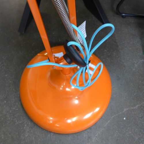 1385 - An orange Anglepoise floor standing lamp