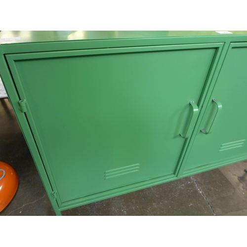 1402 - a green industrial two door cabinet