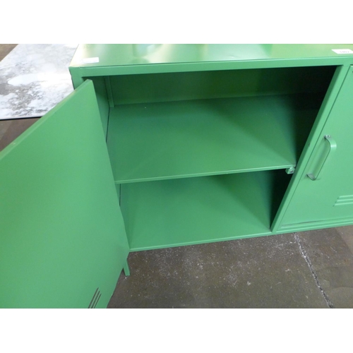 1402 - a green industrial two door cabinet