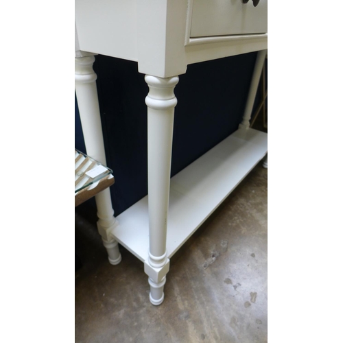 1445 - A white three drawer console table