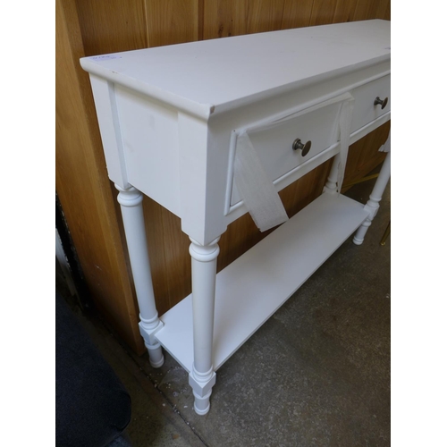 1538 - A white three drawer console table