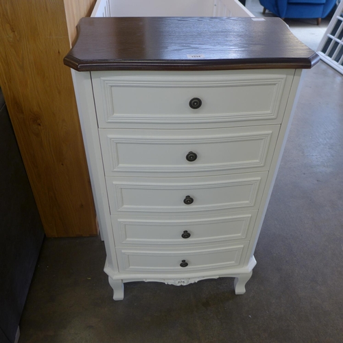 1534 - A five drawer tallboy with contrast top