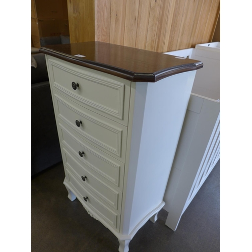 1534 - A five drawer tallboy with contrast top