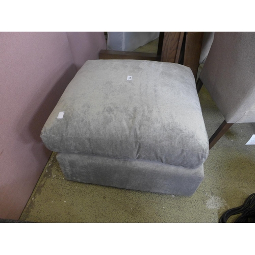 1569 - A silver velvet large square cushion top footstool