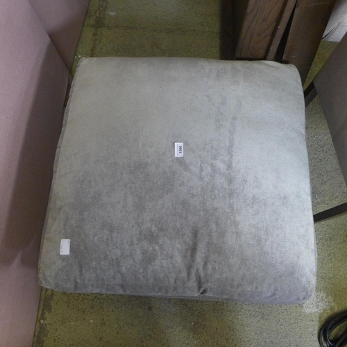 1569 - A silver velvet large square cushion top footstool