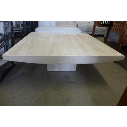 1615 - A large square travertine coffee table