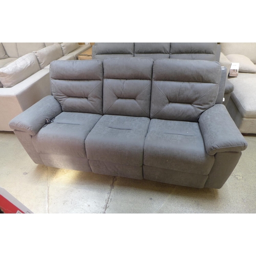 1628 - Justin Grey three Seater Power Recliner sofa, Original RRP £999.99 + VAT (4168A-16) *This lot is sub... 