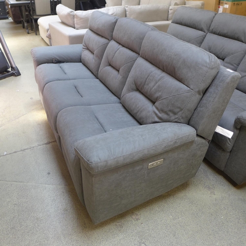 1628 - Justin Grey three Seater Power Recliner sofa, Original RRP £999.99 + VAT (4168A-16) *This lot is sub... 