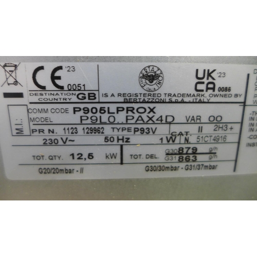 3161A - Bertazzoni 5-Zone Gas Hob - Model P9L0PAX4D (398-163)      * This lot is subject to vat