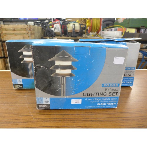 2277 - Three sets of Focus exterior lighting - four lights per set