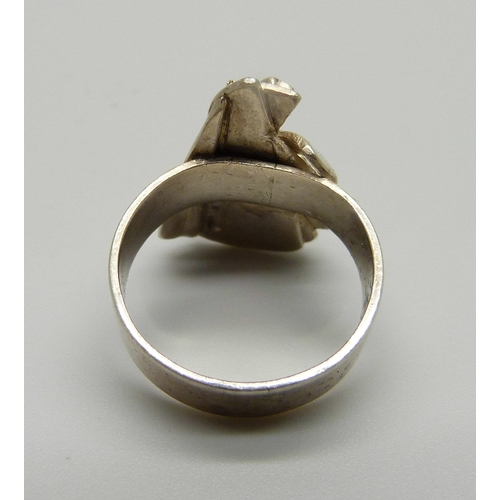 1000 - A modernist silver ring by Jabel Jacmel, New York, 1976