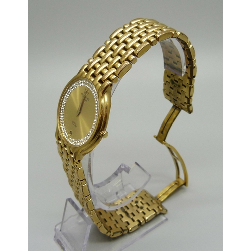 1030 - An 18ct gold plated Raymond Weil  wristwatch, plating worn on bracelet