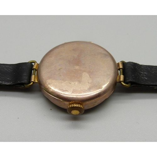 1031 - A 9ct gold cased wristwatch