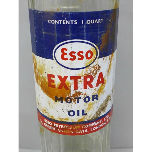 602 - A vintage Esso Motor Oil bottle, no lid