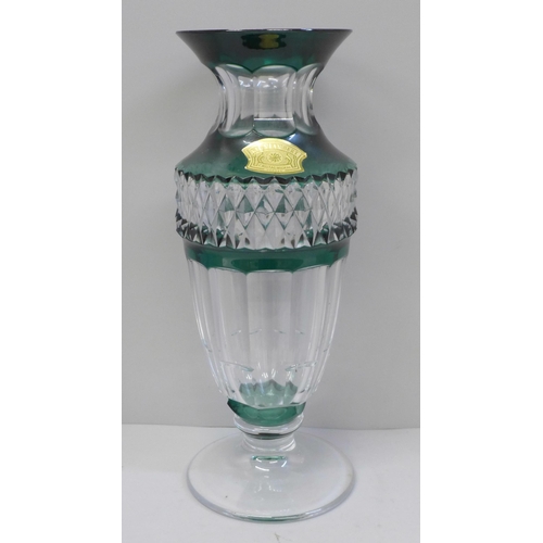 611 - A Val St. Lambert of Belgium crystal glass vase, 30.5cm