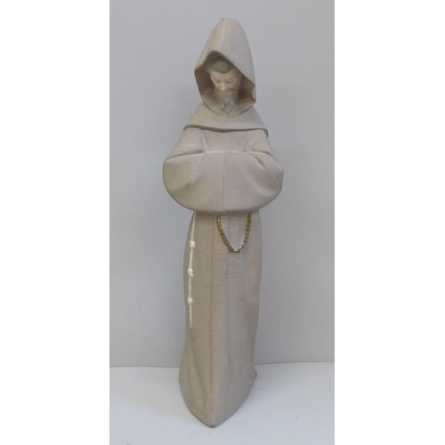 612 - A Lladro figure of a Monk, 34cm