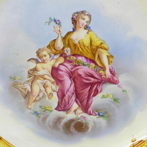 618 - A Paris Porcelain hand painted large dish, 36.5cm